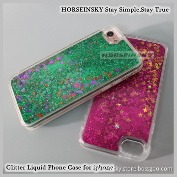 Bling Phone Case Hard PC Back Cover Glitter Liquid Phone Case for iphone